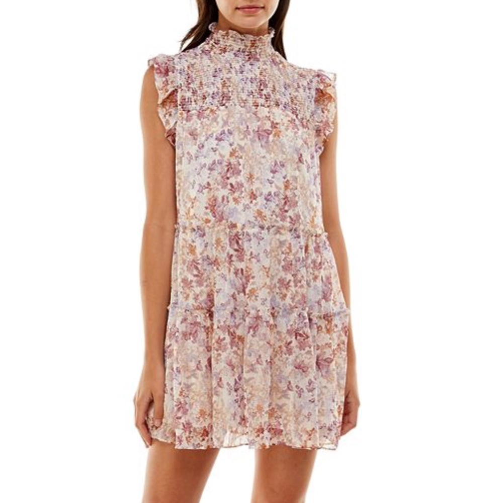 NWT TRIXXI Junior smocked mock neck shift dress - Picture 1 of 7